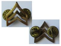 USA US Army Sergeant E-5 Brass Rank Insignia Collar Badge, Marked LI-GI, Vietnam War, 1968 1975