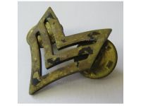 USA US Army Sergeant E-5 Brass Rank Insignia Collar Badge, Marked T-21, Vietnam War, 1968 1975