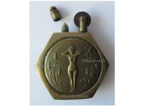 France Trench Art WWI Petrol Lighter Erotic Naked Female Hexagonal Type