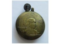 France WWI Trench Art Brass Petrol Lighter Joan of Arc and The Angelus by Millet