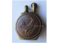 France WWI Trench Art Lighter French Rooster and Artillery Gun 75mm by Fleury & Thiaumont