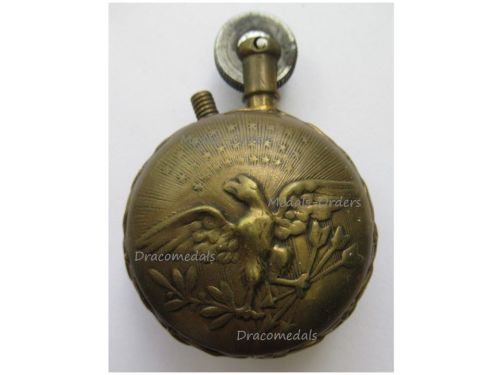 France WWI Trench Art Petrol Lighter Eagle US Army Flag 1917 1918