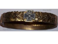 Germany WWI Patriotic Bracelet Iron Cross & ​​​​​​​Oak Leaves "In Commemoration of Germany's Best Time 1914-15"