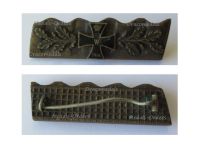 Germany WWI Patriotic Badge Iron Cross with Oak Leaves 1914 Ordnance Splinter Trench Art