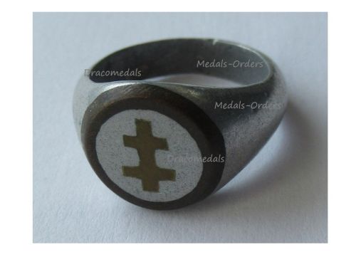 France WWI Patriotic Ring with the Cross of Lorraine in Aluminum